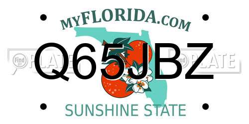 Q65JBZ Florida License Plate