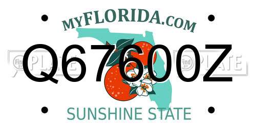Q67600Z Florida License Plate