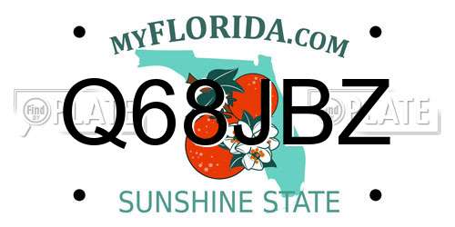 Q68JBZ Florida License Plate