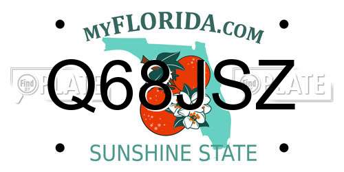 Q68JSZ Florida License Plate