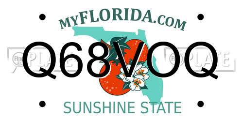 Q68VOQ Florida License Plate