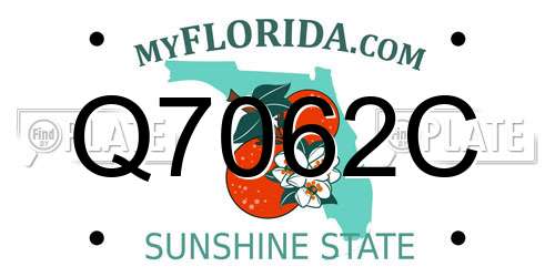 Q7062C Florida License Plate