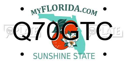 Q70GTC Florida License Plate
