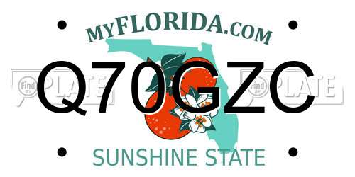 Q70GZC Florida License Plate