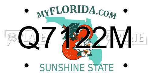 Q7122M Florida License Plate