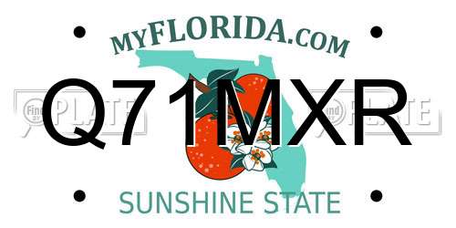 Q71MXR Florida License Plate