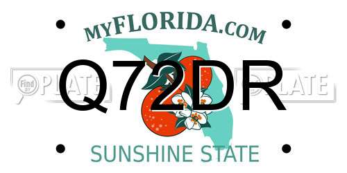 Q72DR Florida License Plate