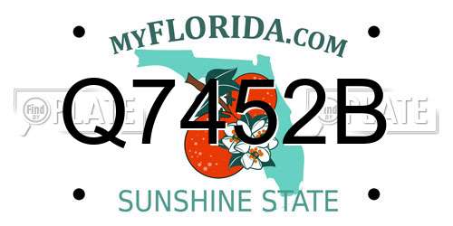 Q7452B Florida License Plate