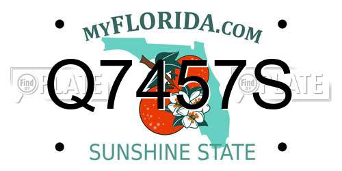 Q7457S Florida License Plate