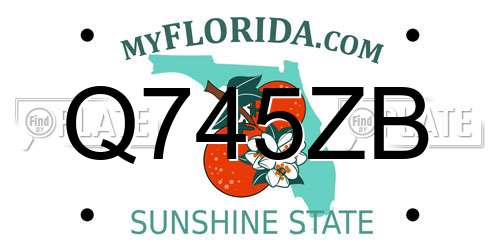 Q745ZB Florida License Plate