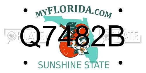 Q7482B Florida License Plate