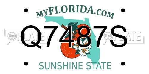 Q7487S Florida License Plate