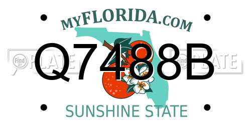 Q7488B Florida License Plate