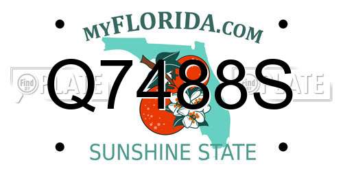 Q7488S Florida License Plate