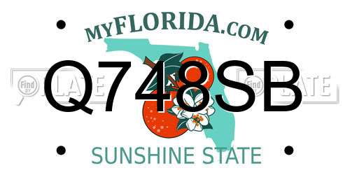 Q748SB Florida License Plate