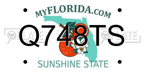 Q748TS Florida License Plate