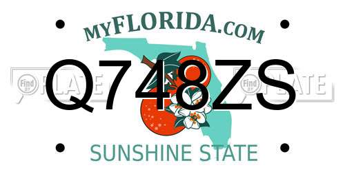 Q748ZS Florida License Plate