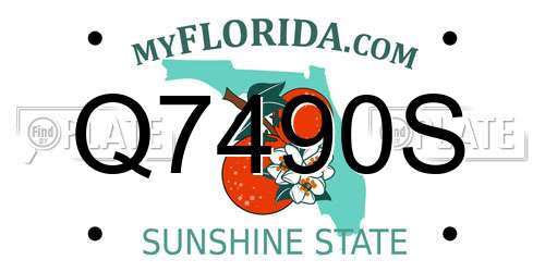 Q7490S Florida License Plate