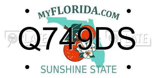 Q749DS Florida License Plate
