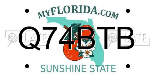 Q74BTB Florida License Plate