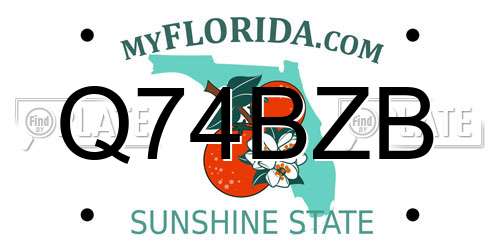 Q74BZB Florida License Plate
