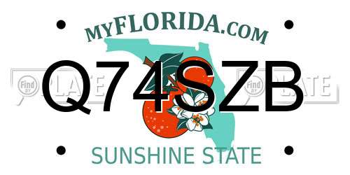 Q74SZB Florida License Plate
