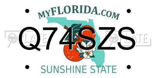 Q74SZS Florida License Plate