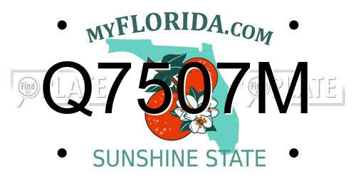 Q7507M Florida License Plate
