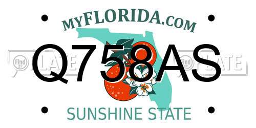 Q758AS Florida License Plate