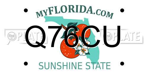 Q76CU Florida License Plate
