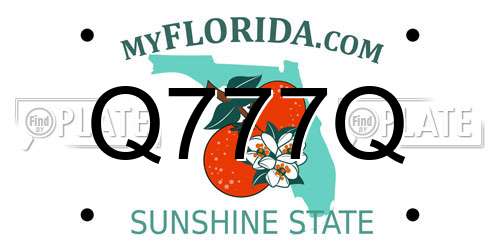 Q777Q Florida License Plate