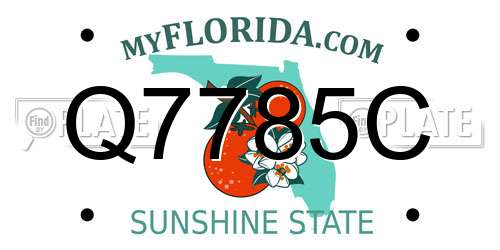 Q7785C Florida License Plate