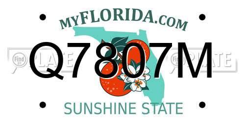 Q7807M Florida License Plate
