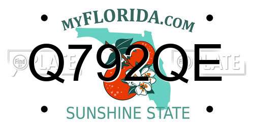 Q792QE Florida License Plate