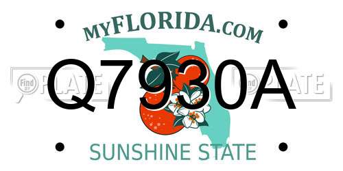 Q7930A Florida License Plate