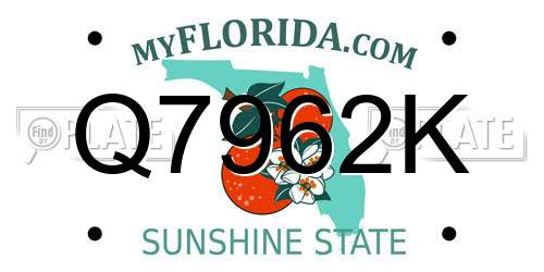 Q7962K Florida License Plate