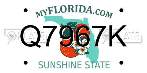 Q7967K Florida License Plate