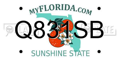 Q831SB Florida License Plate