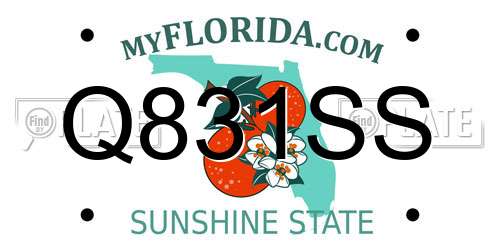Q831SS Florida License Plate