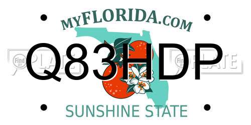Q83HDP Florida License Plate