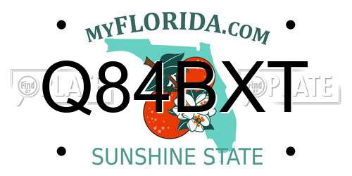 Q84BXT Florida License Plate