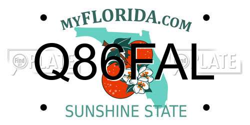 Q86FAL Florida License Plate