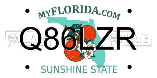 Q86LZR Florida License Plate