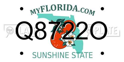 Q8722O Florida License Plate