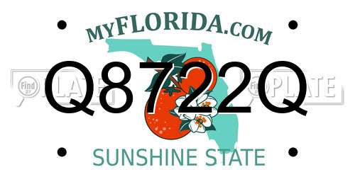 Q8722Q Florida License Plate