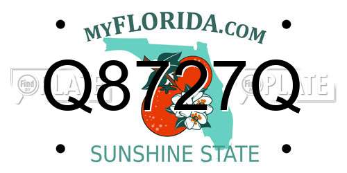 Q8727Q Florida License Plate