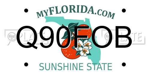 Q90FOB Florida License Plate