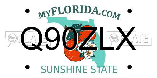 Q90ZLX Florida License Plate