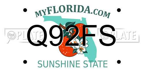 Q92FS Florida License Plate