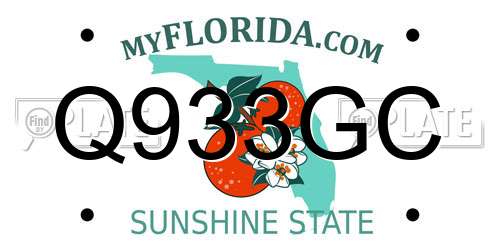 Q933GC Florida License Plate